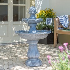 Image of Primrose 92cm Grey Imperial Tiered Solar Powered Water Feature with LED Lights