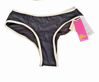 Free People One One Bikinihose schwarz weiß Borte Größe L 14 12 UVP 68 $