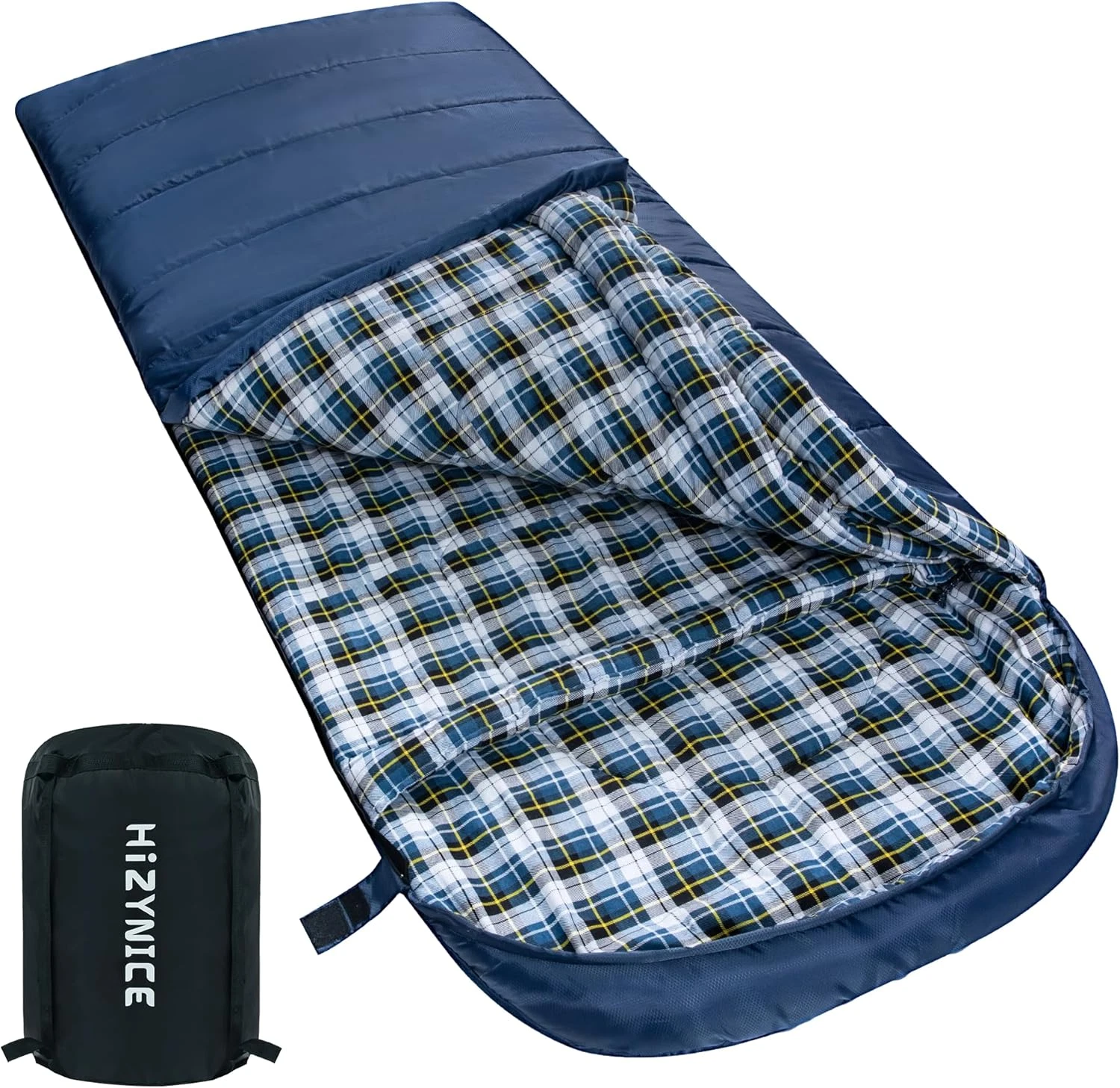Cold Weather Sleeping Bag 100% Cotton Flannel XXL for Adults Big and Tall,Free C