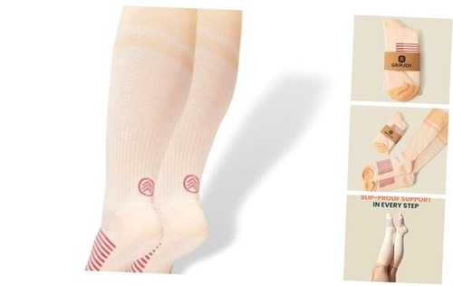 Compression Socks with Grips for Women & Men - 15-20mmHg - Knee High Non-slip