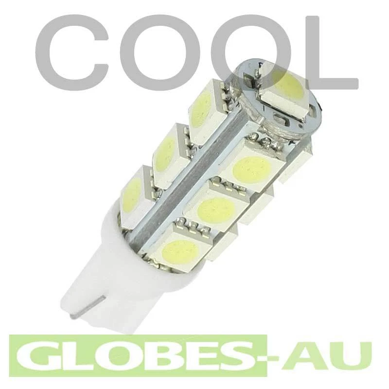 6x 12V LED T10 COOL WHITE LIGHT 5050 13 SMD Cabinet Camper Bulb Globe Garden - Image 2 of 2
