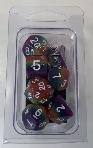 Dungeons and Dragons Juegos de Dados Arco Iris 16mm 607 Resina Poli Dados - Imagen 2 de 6
