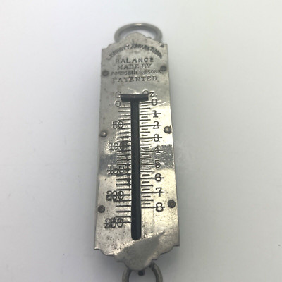 Vintage L. E. Knott Apparatus Small Hanging Scale Grams, Ounces Forschner & Sons