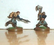 2 METAL DUNGEONS DRAGONS PATHFINDER CELTOS B 25mm PAINTED WARRIORS FIGHTERS WODE