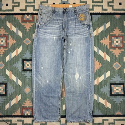 VTG Timberland Jeans Mens 39x33 Wide Leg Baggy Hip Hop Skater Y2K 