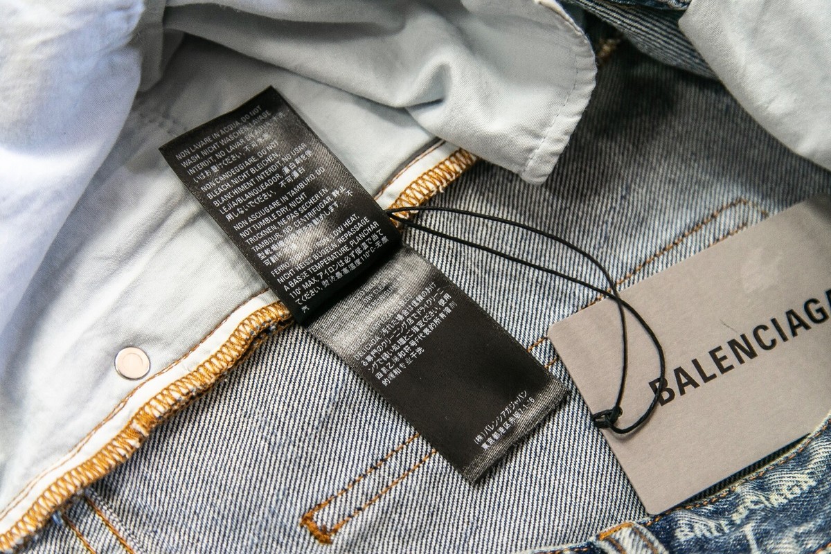 Balenciaga Straight Leg Logo Monogram Print Stonewash Blue Balenciaga Straight Leg Logo Monogram Print Stonewash Blue