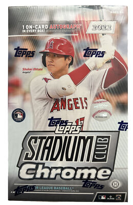 2022 Topps Chrome Stadium Club Baseball Hobby Box Factory Sealed 1 Auto 14 Packs