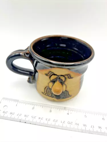 Funny Ugly Face Mug Studio Stoneware 3D Pottery Coffee Cup Signed Frida T 1974