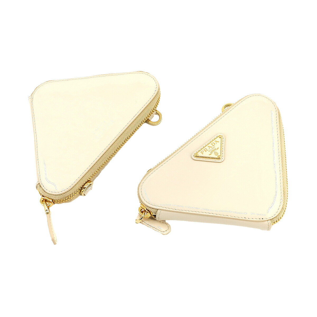 PRADA Triangle Mini Pouch Hand Shoulder Bag Patent leather PRADA Triangle Mini Pouch Hand Shoulder Bag Patent leather