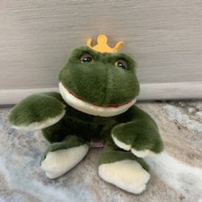 Russ Prince Frog 12  Plush Stuffed Animal - Heart - Crown - EUC