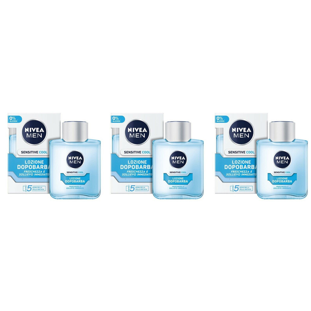 Dopobarba Uomo Nivea Lozione After Shave Sensitive Cool Freschezza Sollievo 3Pz