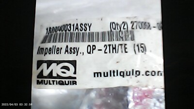 Multiquip impeller assy, for trash pump.