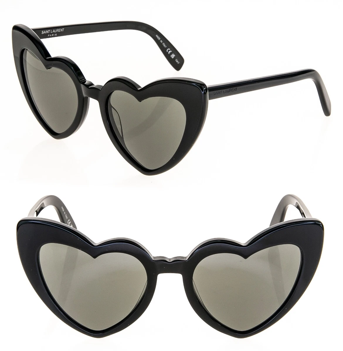 Preços baixos em Óculos de Sol Preto Saint Laurent Coração para