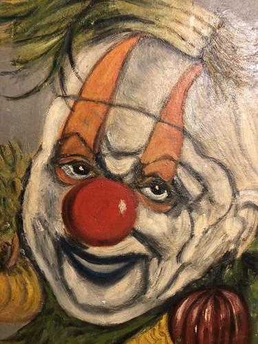 Extraña pintura al óleo de 1940 ""Payaso vegetal"" firmada por Martha Chapman 16""x 12"" lienzo - Imagen 2 de 5