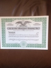 ALL IN ONE MAINTENANCE CO.INC. Unused Cert INVALIDSHARE CERTIFICATE