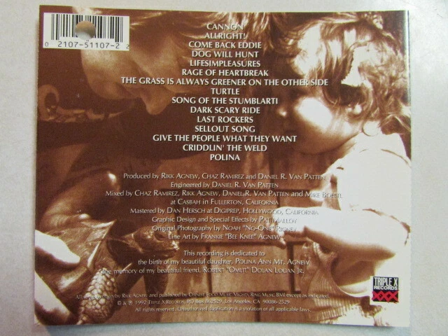 RIKK AGNEW TURTLE PROMO CD HARDCORE PUNK CHRISTIAN DEATH TRIPLE X 51107-2 OOP - Image 2 of 4