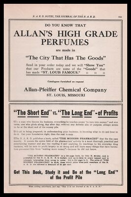 1912 Allan Pfeiffer Chemical Co. HIgh Grade Perfumes St. Louis Vintage Print Ad