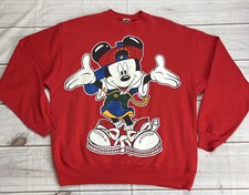Vintage 90s Hip Hop Mickey Mouse Unlimited Jerry Leigh Sweatshirt Adult Red USA