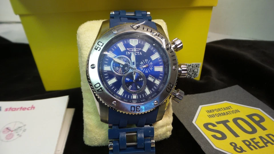 NOVO Invicta Sea Spider Qtz 42Mm Azul Poli/Aço Inoxidável Chrono Watch 1025 CAIXA Aberta - Imagem 2 de 4
