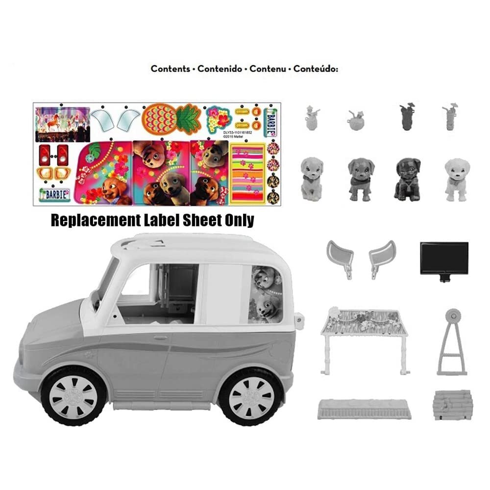 Replacement Stickers Sheet for Barbie Ultimate Puppy Mobile