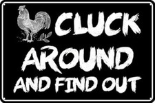 Funny Chicken Cluck Around And Find Out Tin Metal Signs Home D cor 8x12