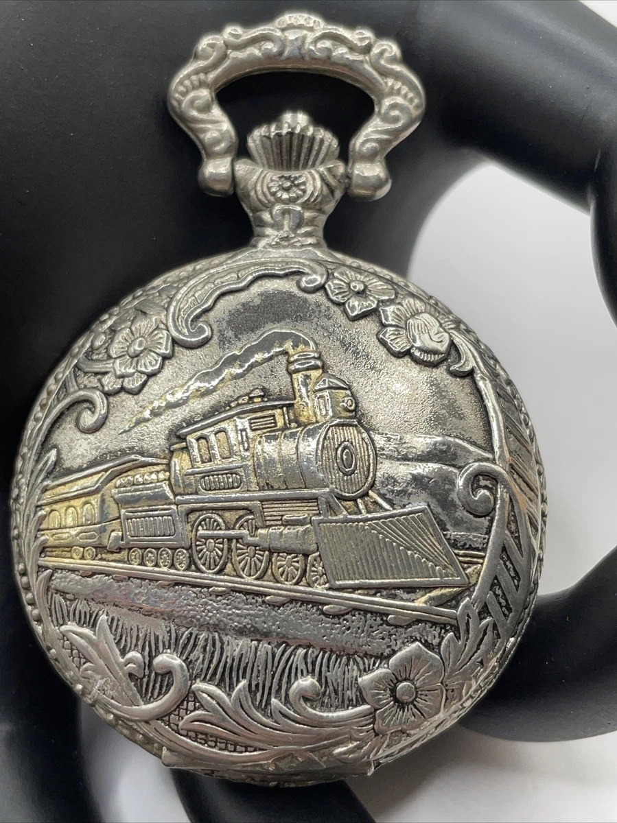 Vintage Inspired Steam Engine Train LTD Pocket Watch Quartz Steampunk V15