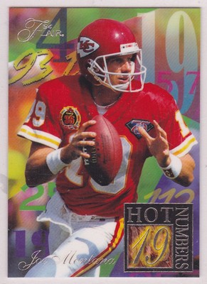 1994 JOE MONTANA - Flair Hot Numbers Card #8 of 15 - Kansas City