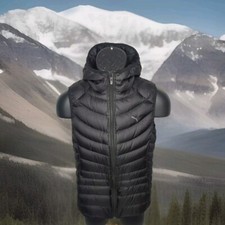 Puma Mujer Ultra Ligero Packlite Capucha Abajo Puffer Chaleco Chaqueta Talla Pequeña Negro