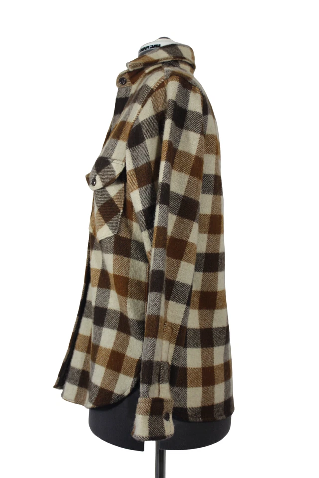 Camisa de caza vintage años 50 60 L.L.Bean mujer a cuadros botón delantero lana 12 Foto 2 de 4