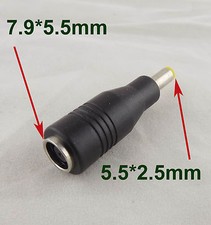 7.9x5.5mm Female To 5.5x 2.5mm Male DC Power Socket Connector Adapter Lenovo IBM