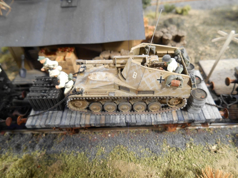 HO Roco Minitanks 9th Panzer Army Train Railway 3 Cars #A2149 Custom Detailed - Image 2 of 4