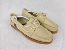 Sperry Top Sider Bionic Boat Shoes Men’s Size 7.5 Khaki Fabric Slip On Casual