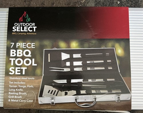 7 Piece BBQ Grill Tool Set Stainless Steel Outdoor Kitchen Accessories New - Picture 1 of 2