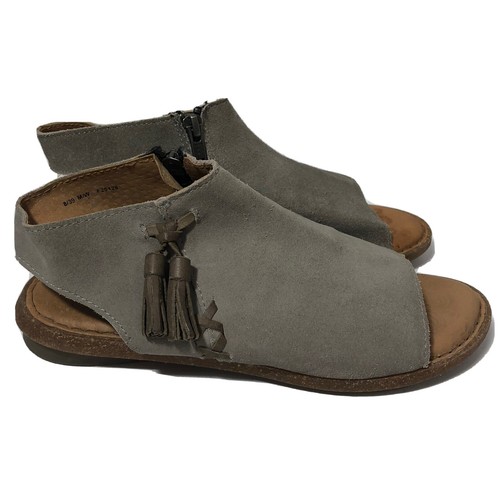 Born gray leather peep toe tassel sandals. Size 39 | eBay