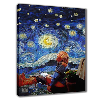 Dumb and Dumber Bathroom Funny Movie Poster-van Gogh Starry Night Abstract Wa...
