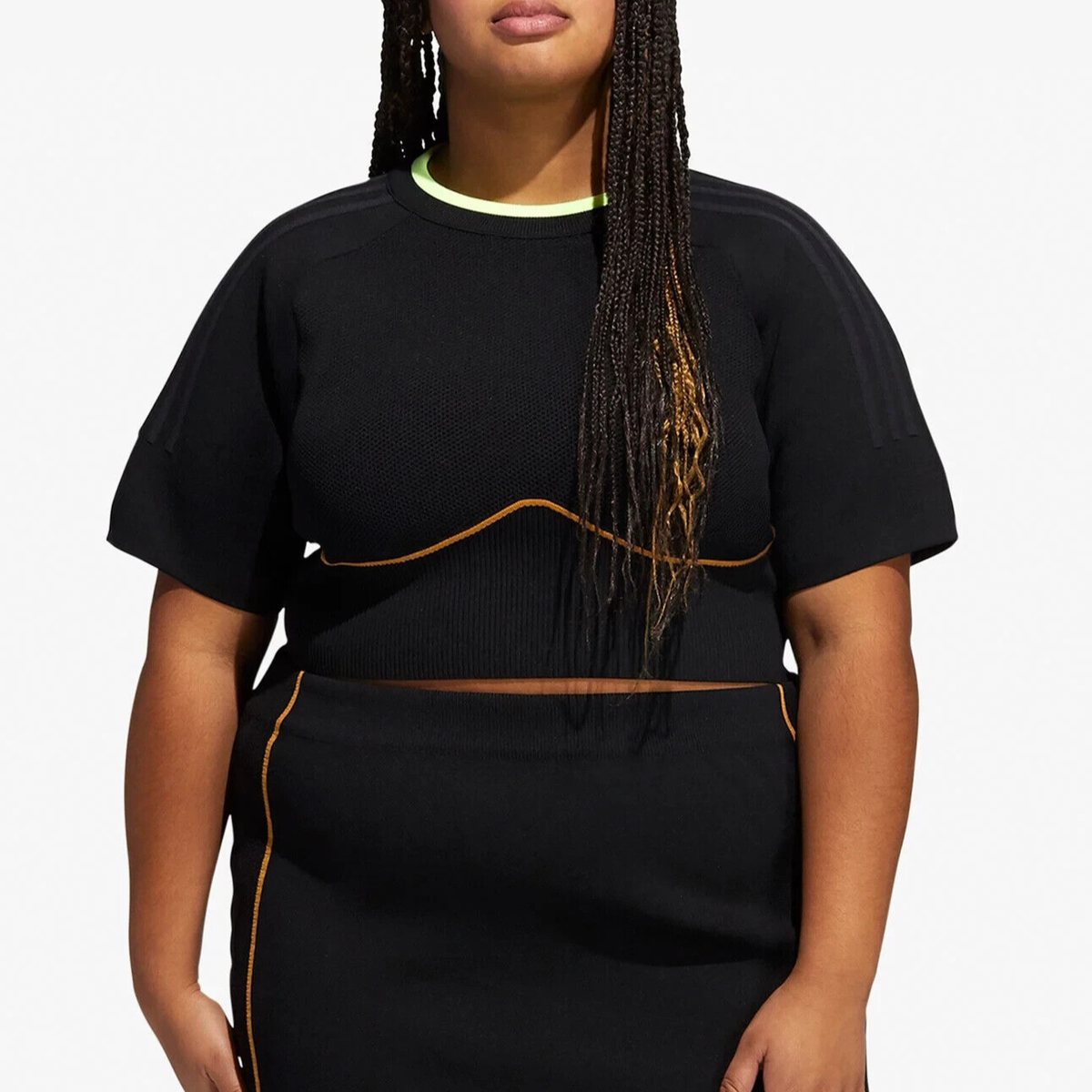 NWT Adidas x Ivy Park Women's Plus Size 2X Knit Crop Top Black
