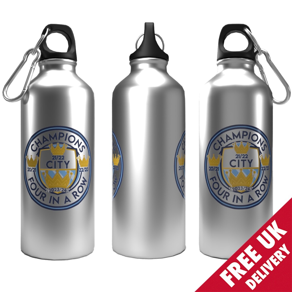 City Bottle League Champions Logo 23/24 - 600ml Aluminium - 2-Lids