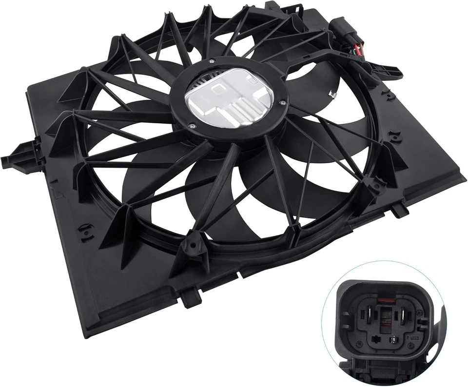 Conjunto de ventilador de refrigeración del radiador para 04-09 BMW 525i 530i 528xi 750i 645Ci 621-211 Foto 4 de 4