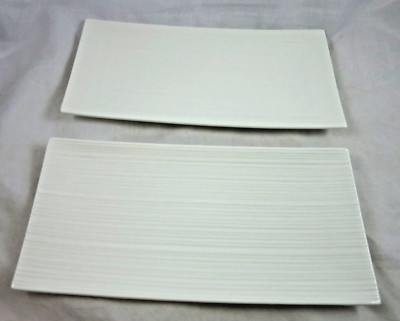 Maxwell Williams White Basics Cirque 2 Rectangle Sandwich Platter Trays Ribs 13''