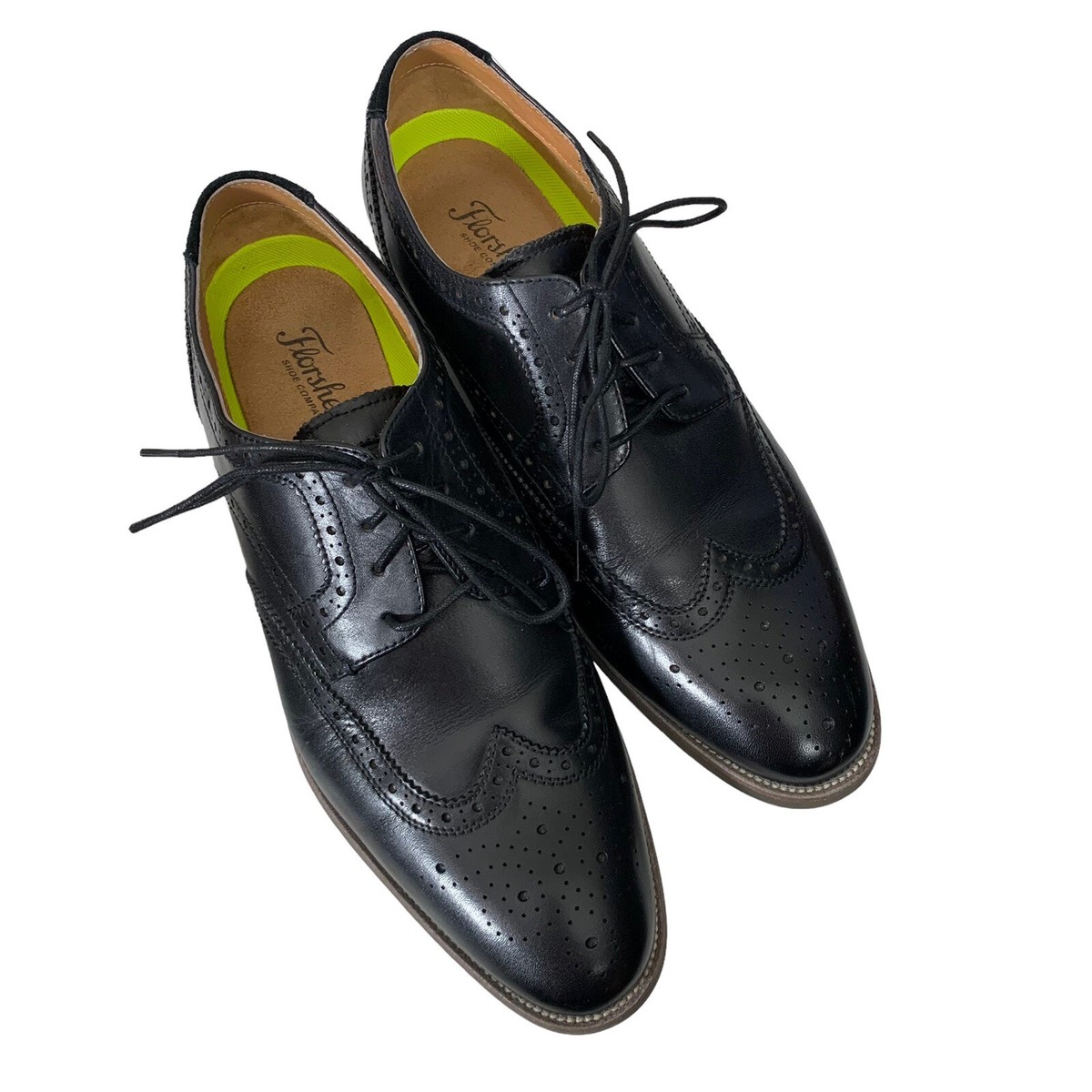 Black Leather Florsheim dress shoes 10.5 Vintage Florsheim Black Leather Horse Bit Dress Shoes (Size  main image 4