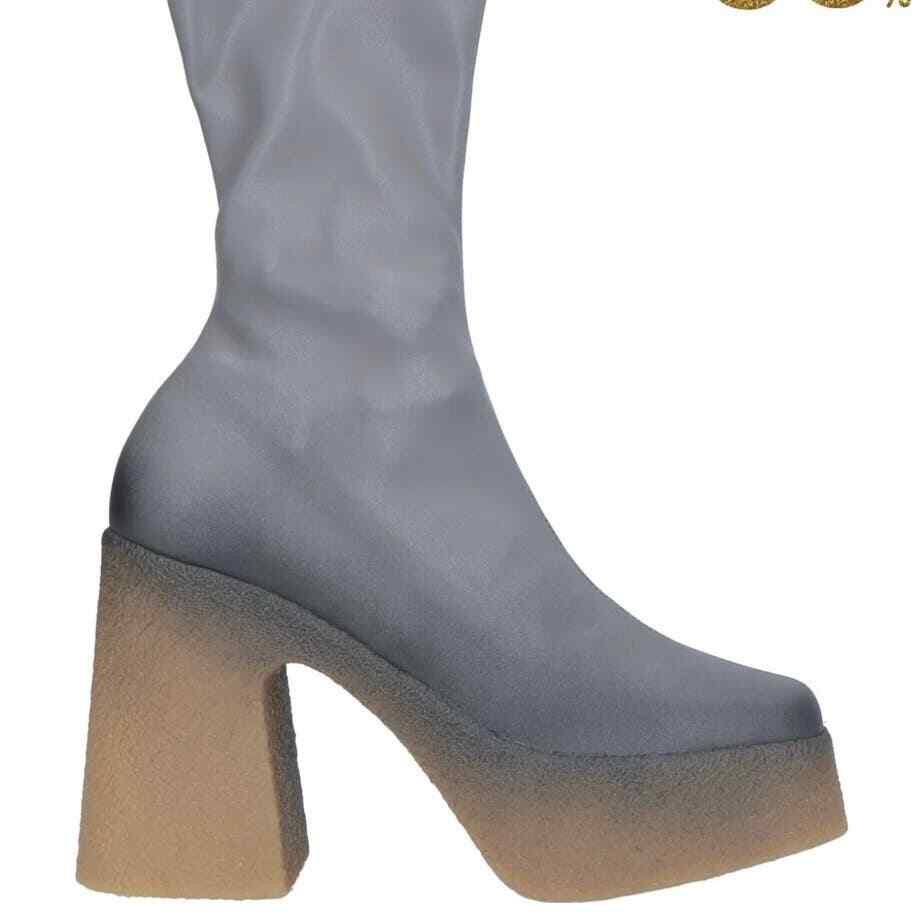 NEW Stella Mccartney Skyla Boot Stretch Platform Gray Size