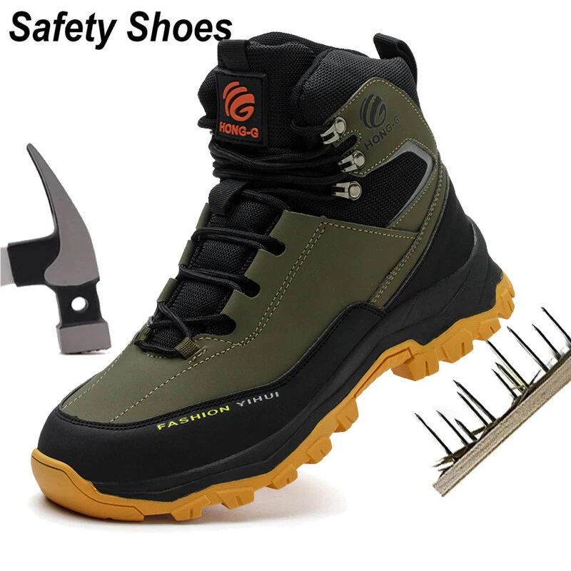 Men's Safety Steel cap toe boots Work Boots Industrial Anti-Slip Work Boots Slip