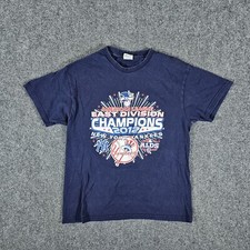 2012 MLB Yankees ALDS Champion Roster Graphic T Shirt Blue Women's Size Medium