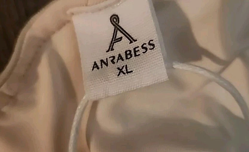 OFF WHITE Abito Anrabess XL panna formale monospalla lunghezza ginocchio bianco sporco