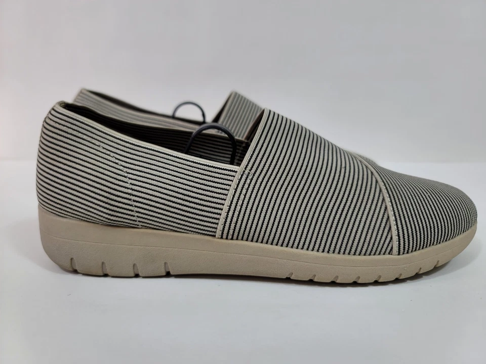 YUU Bisel Azul Gris Rayas Elástico Sin Cordones Para Mujer Talla 8.5 Foto 2 de 4