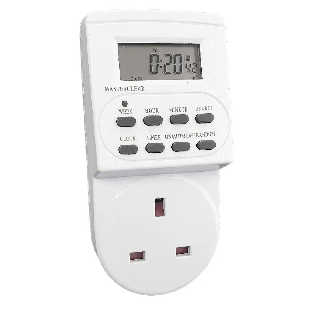 Plug-In Timer Switch White Digital Electronic 3200w LyvEco 4726