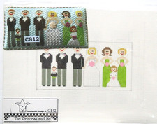 The Princess and Me Bridal Party Stitch Guide Handpainted Needlepoint Canvas