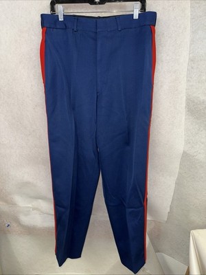 Vintage Marine Corps USMC Dress Blues Trousers Pants With NCO Blood Stripe  35x31 | eBay