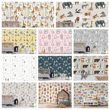 3D Animal Forest Pattern Self-adhesive Wallpaper Removable Wallpaper Wall Mural