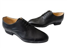 Authentic CHANEL Calfskin Men's Leather CC OXFORD Sz 43/10 Blk NEW Uniform Shoe